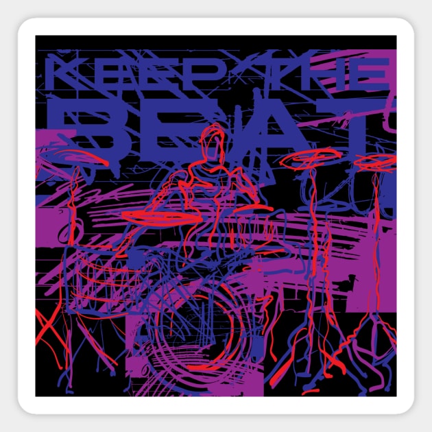 Keep the Beat-Drummer in Action Magnet by jazzworldquest
